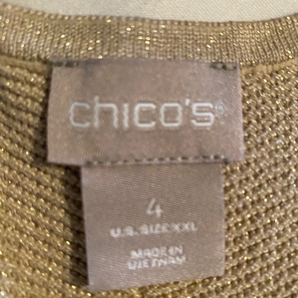 Gold metallic vest by Chico’s